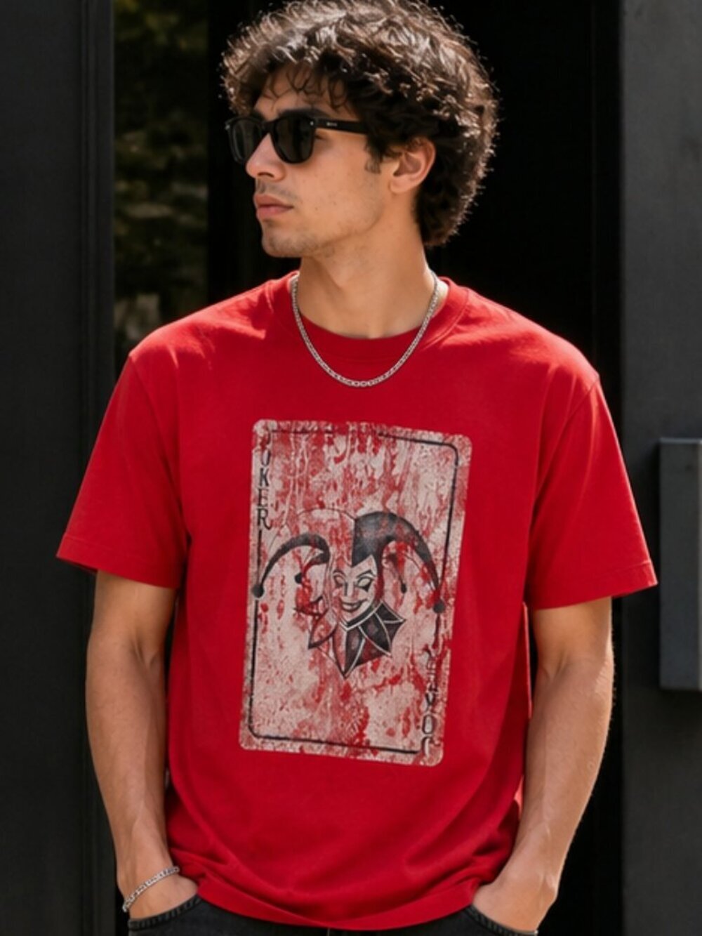Cremieux Joker Graphic T Shirt Red Cotton Streetwear Tee Size L